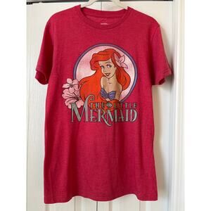 DISNEY Vintage The Little Mermaid Red T Shirt Sz Small